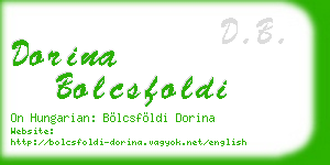 dorina bolcsfoldi business card