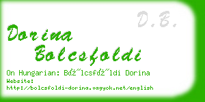 dorina bolcsfoldi business card